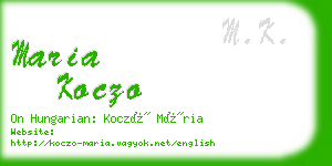 maria koczo business card